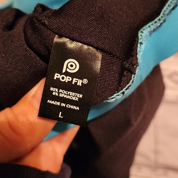 POP Fit Black Sportswear with Teal Trim - Picture 2 of 3